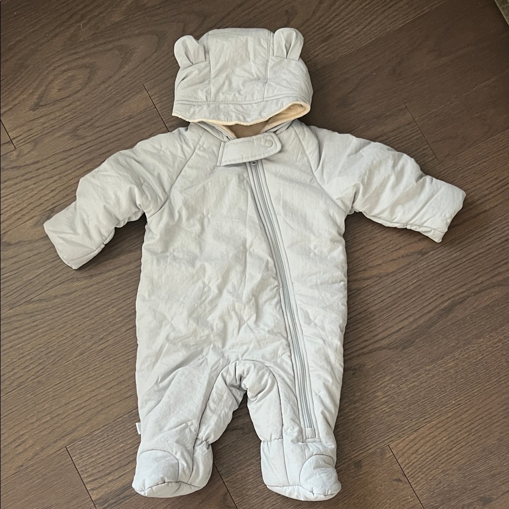 7am Cozy Light Grey One Piece Snowsuit